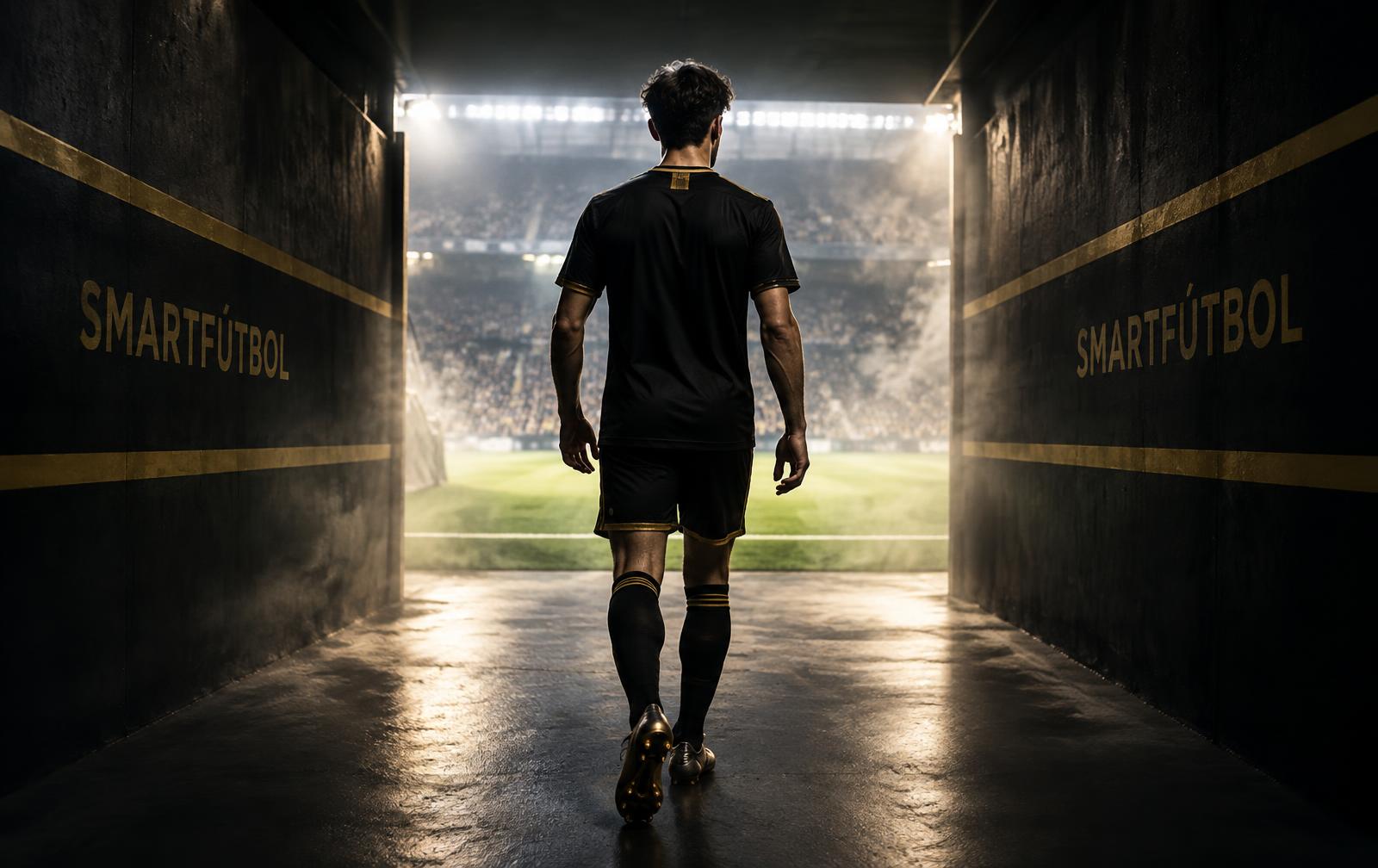 Un jugador de Smartfútbol caminando por el túnel hacia el campo